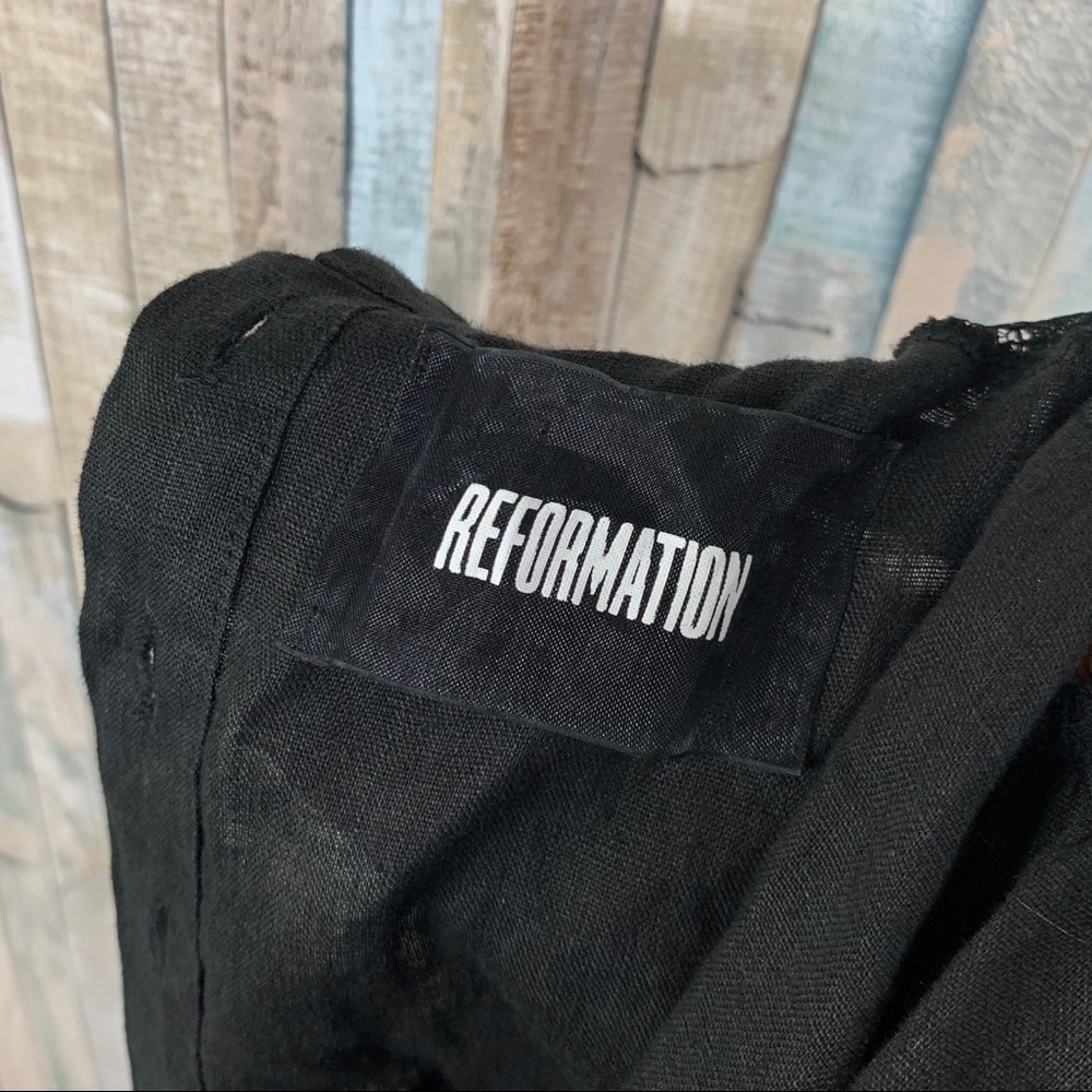 Reformation S Black Angelita Blouse Top Cropped - Picture 5 of 8